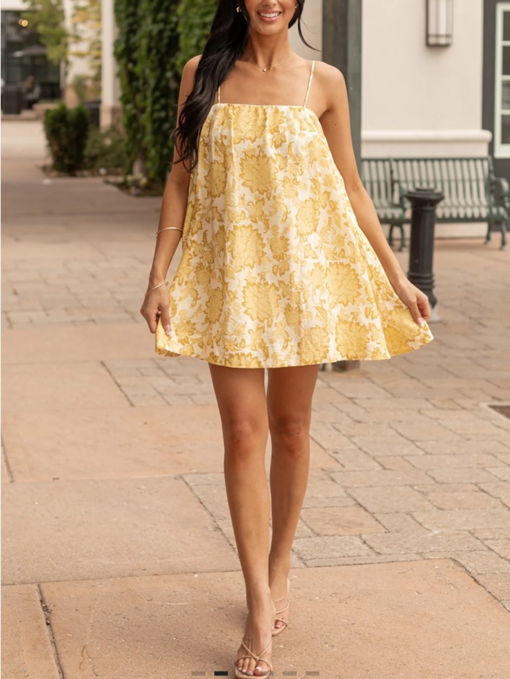 Yellow Floral Mini Sundress